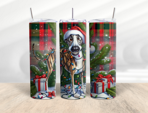 Christmas Funny Dog Whippet 20 oz Skinny Tumbler Cup - Adult & Kids T-Shirts, Sweatshirts & Hoodies apparel design preview 1