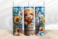 Easter Highland Cow and Bunny 20 oz Skinny Tumbler - Adult & Kids T-Shirts, Sweatshirts & Hoodies apparel design preview 1