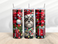 Christmas Funny Dog Shih Tzu 20 oz Skinny Tumbler Cup - Adult & Kids T-Shirts, Sweatshirts & Hoodies apparel design preview 1