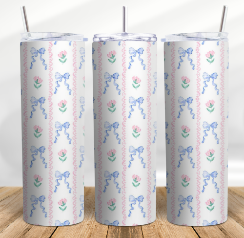 Coquette Ribbons and Bows 20 oz Skinny Tumbler Cup - Adult & Kids T-Shirts, Sweatshirts & Hoodies apparel design preview 1