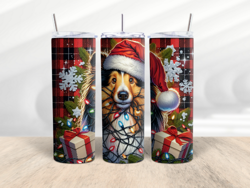 Christmas Funny Dog Shetland Collie Sheepdog 20 oz - Adult & Kids T-Shirts, Sweatshirts & Hoodies apparel design preview 1