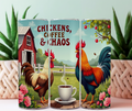 Chickens Coffee and Chaos Rooster 20 oz Skinny - Adult & Kids T-Shirts, Sweatshirts & Hoodies apparel design preview 1