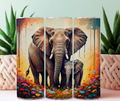 Elephant Watercolor 20 oz Skinny Tumbler Cup With - Adult & Kids T-Shirts, Sweatshirts & Hoodies apparel design preview 1