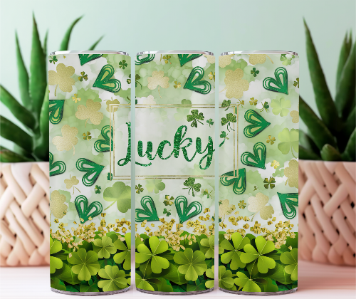 Lucky 20 oz Skinny Tumbler Cup With Straw - Adult & Kids T-Shirts, Sweatshirts & Hoodies apparel design preview 1