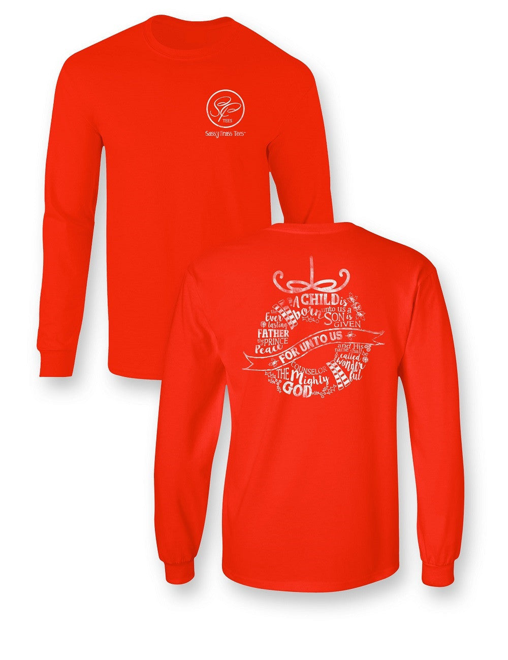 SALE Sassy Frass For Unto Us is Born Jesus Christmas - Adult & Kids T-Shirts, Sweatshirts & Hoodies apparel design preview 1
