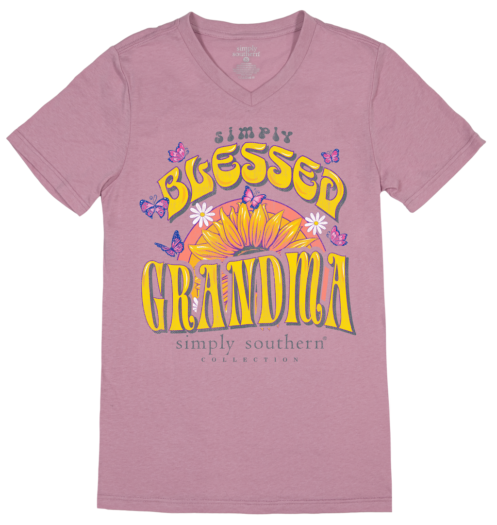 SALE Simply Southern Blessed Grandma V-Neck - Adult & Kids T-Shirts, Sweatshirts & Hoodies apparel design preview 2