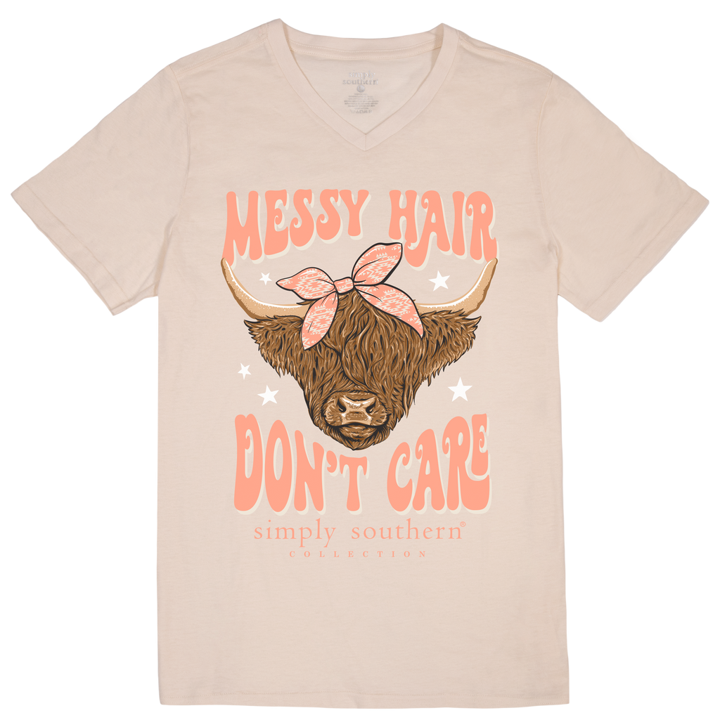 SALE Simply Southern Messy Hair V-Neck Collection - Adult & Kids T-Shirts, Sweatshirts & Hoodies apparel design preview 2