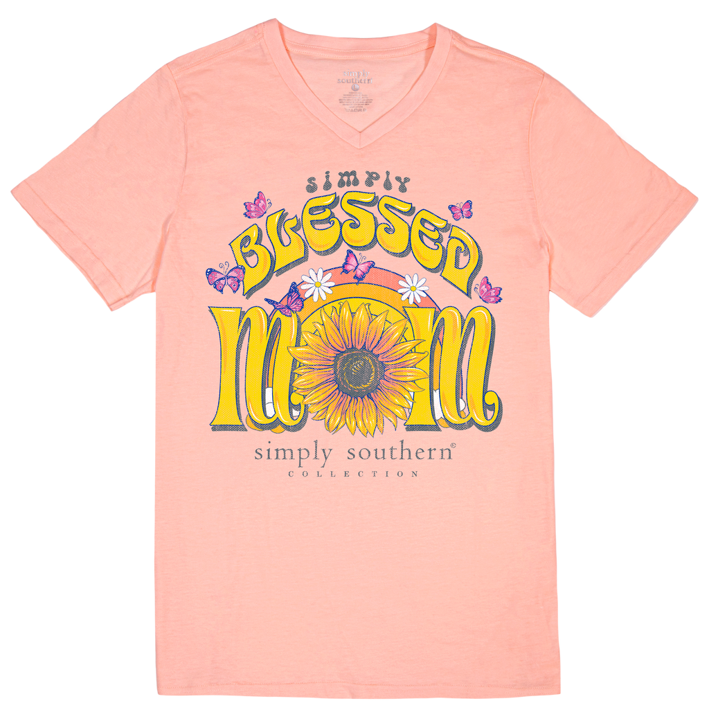 SALE Simply Southern Blessed Mom V-Neck Collection - Adult & Kids T-Shirts, Sweatshirts & Hoodies apparel design preview 2