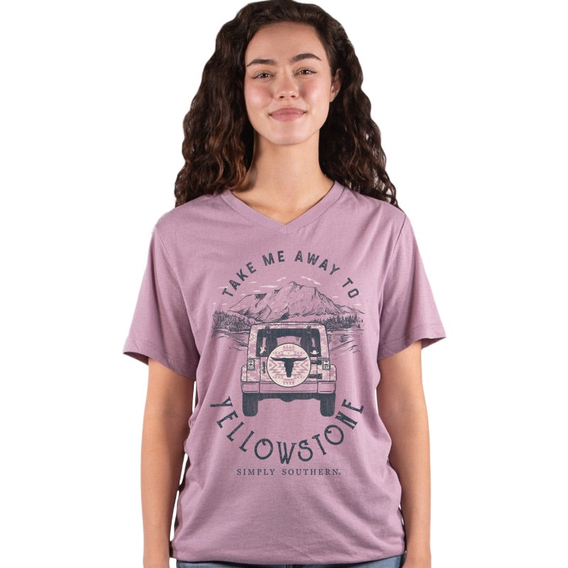 SALE Simply Southern Take Me Away Mountains V-Neck - Adult & Kids T-Shirts, Sweatshirts & Hoodies apparel design preview 1
