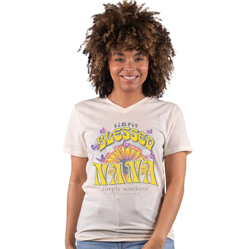 SALE Simply Southern Blessed Nana V-Neck Collection - Adult & Kids T-Shirts, Sweatshirts & Hoodies apparel design preview 1