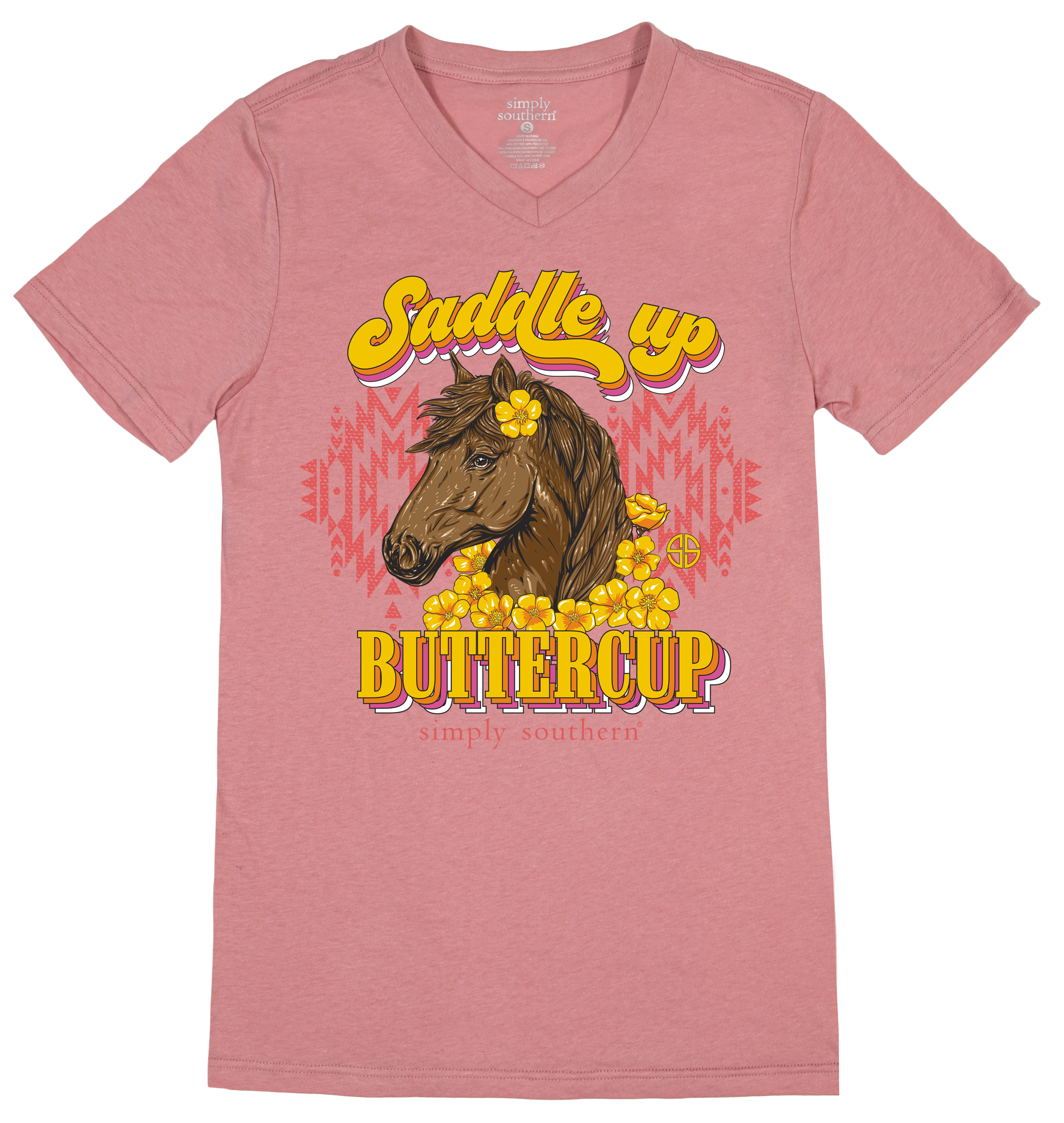 SALE Simply Southern Saddle Up Buttercup V-Neck - Adult & Kids T-Shirts, Sweatshirts & Hoodies apparel design preview 2