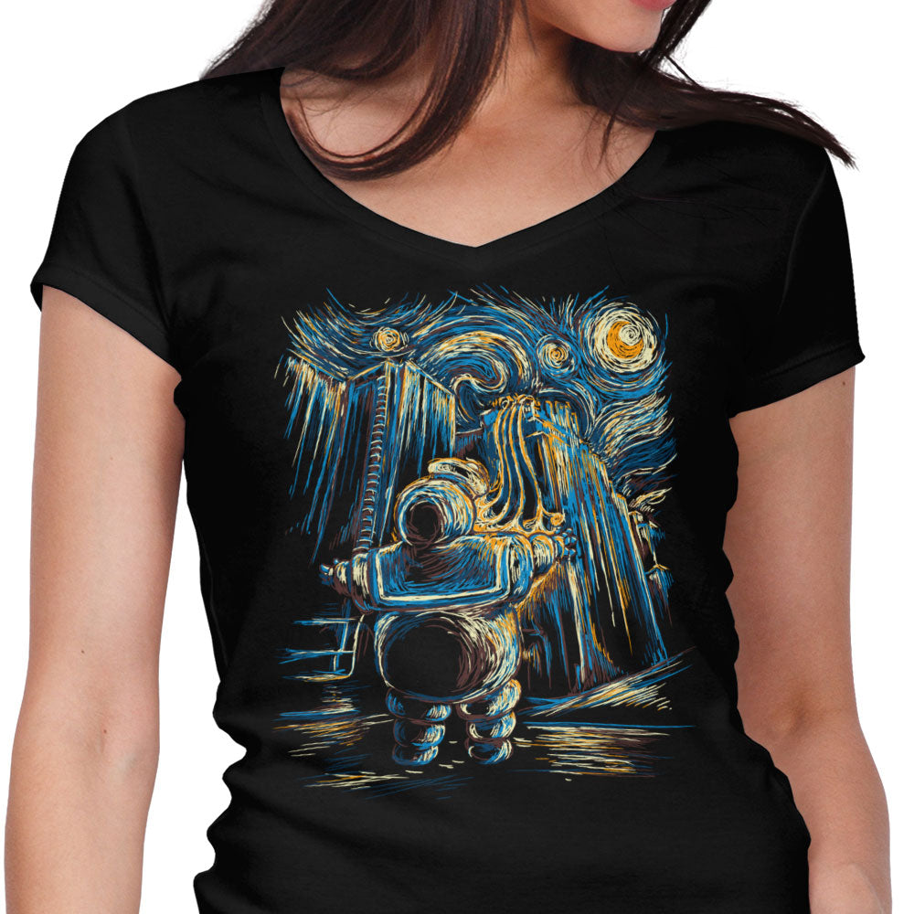 VanGoghstbusters Women's V-Neck - Adult & Kids T-Shirts, Sweatshirts & Hoodies apparel design preview 1