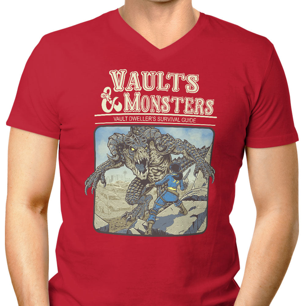 Vault and Monsters Men's V-Neck - Adult & Kids T-Shirts, Sweatshirts & Hoodies apparel design preview 1