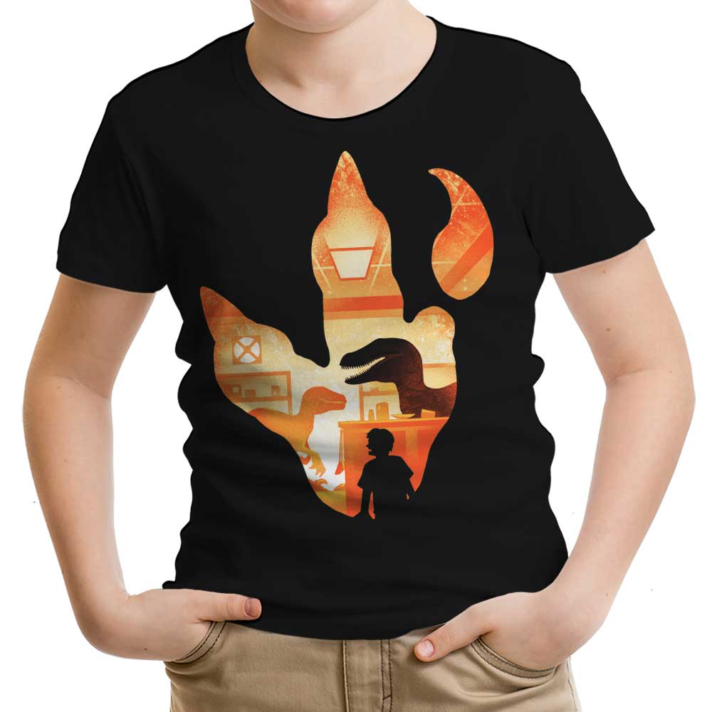 Velociraptor Footprint Youth Apparel - Adult & Kids T-Shirts, Sweatshirts & Hoodies apparel design preview 1
