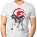 Velociraptor Sumi-e Men's V-Neck - Adult & Kids T-Shirts, Sweatshirts & Hoodies apparel design preview 1