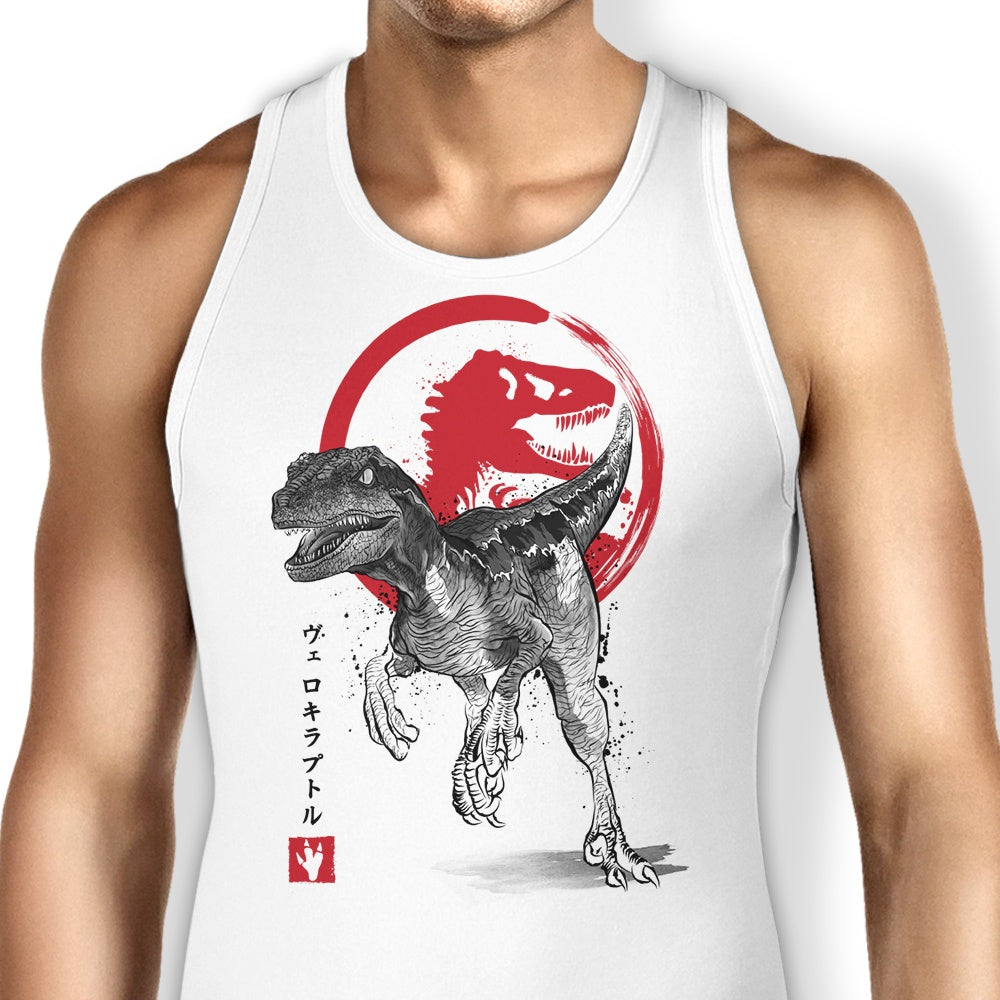 Velociraptor Sumi-e Tank Top - Adult & Kids T-Shirts, Sweatshirts & Hoodies apparel design preview 1