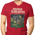 Vikings and Dragons Men's V-Neck - Adult & Kids T-Shirts, Sweatshirts & Hoodies apparel design preview 1
