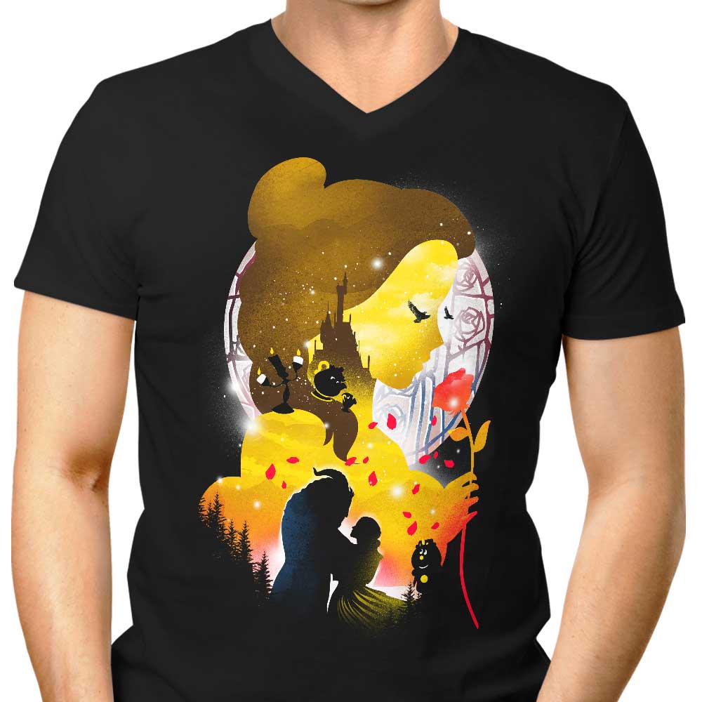 Village Princess Silhouette Men's V-Neck - Adult & Kids T-Shirts, Sweatshirts & Hoodies apparel design preview 1