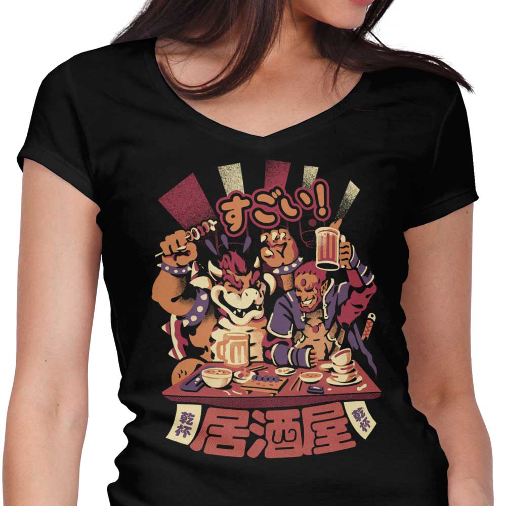 Villains Izakaya Women's V-Neck - Adult & Kids T-Shirts, Sweatshirts & Hoodies apparel design preview 1