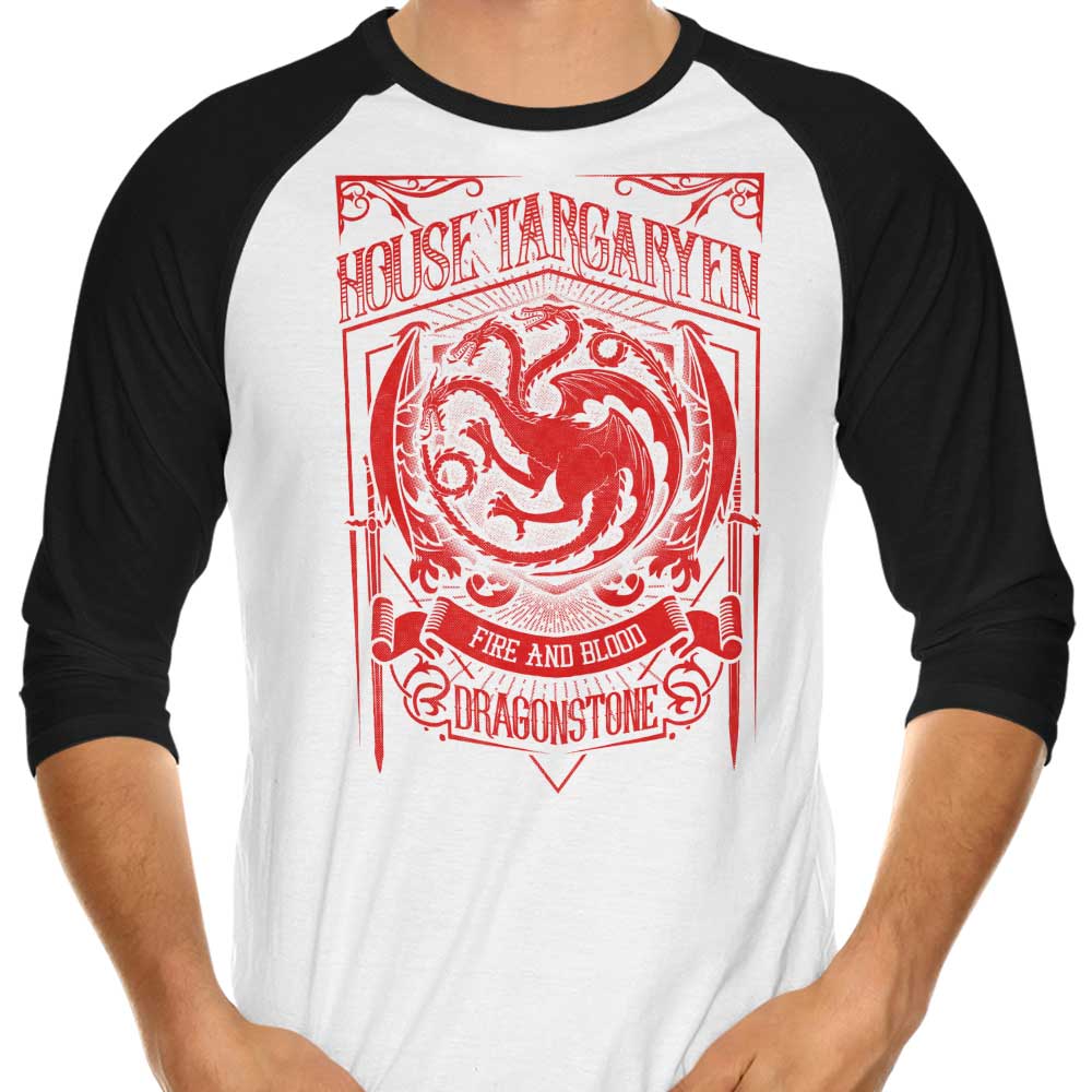 Vintage Dragon 3/4 Sleeve Raglan - Adult & Kids T-Shirts, Sweatshirts & Hoodies apparel design preview 1
