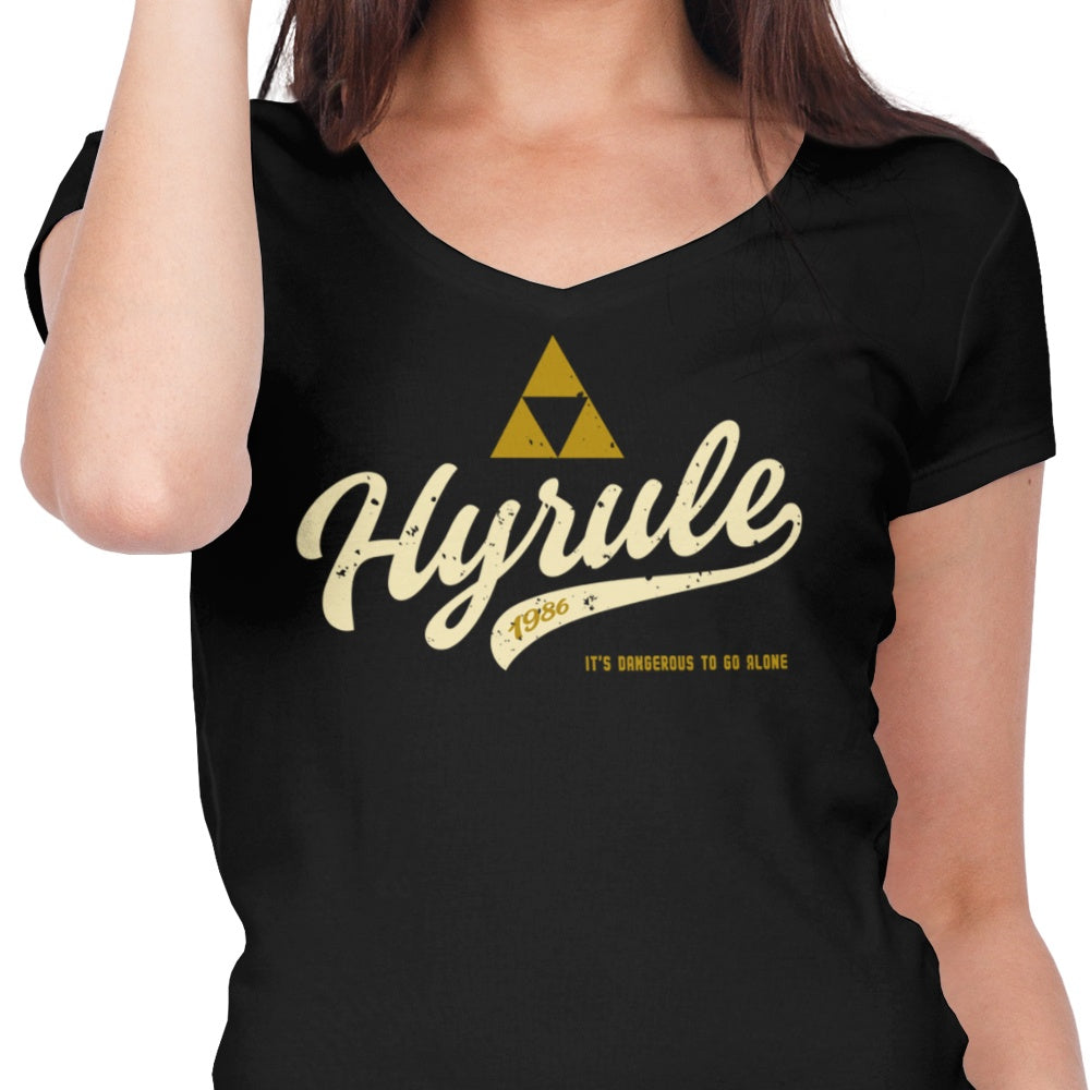Vintage Hyrule Women's V-Neck - Adult & Kids T-Shirts, Sweatshirts & Hoodies apparel design preview 2