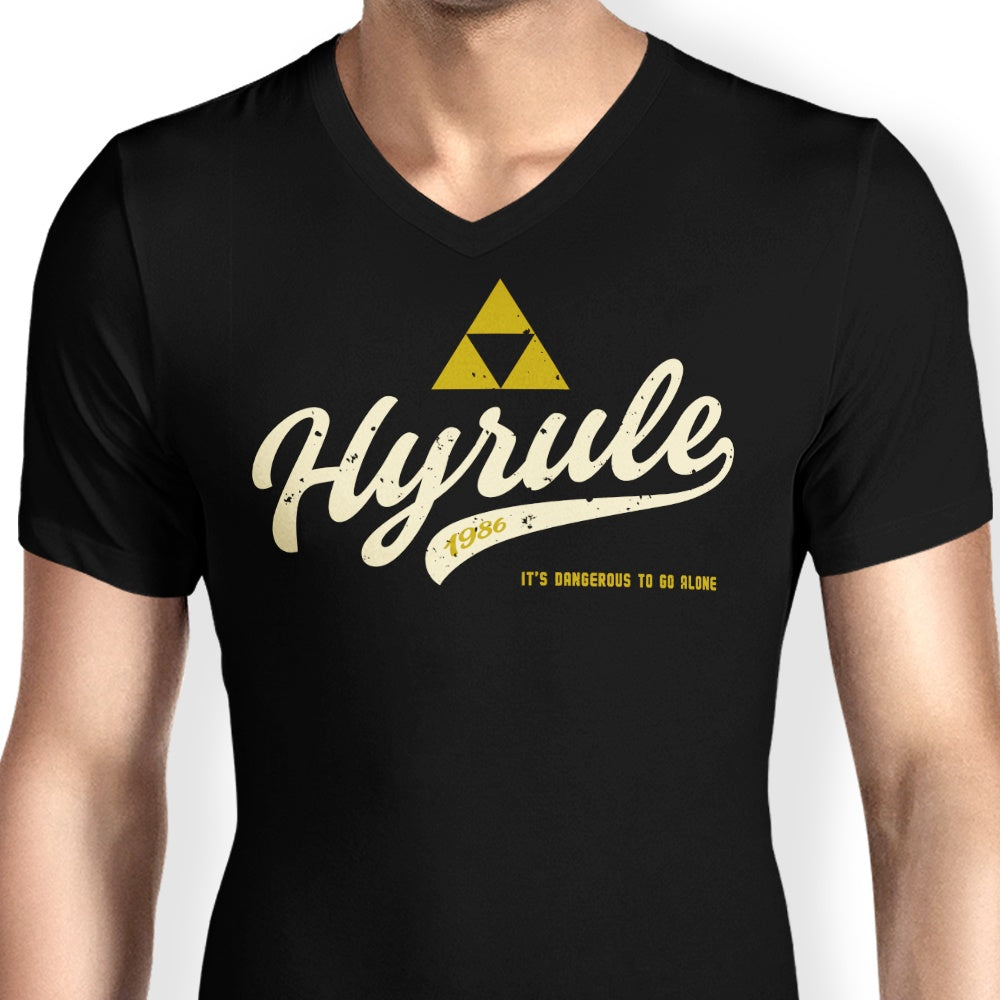 Vintage Hyrule Men's V-Neck - Adult & Kids T-Shirts, Sweatshirts & Hoodies apparel design preview 2