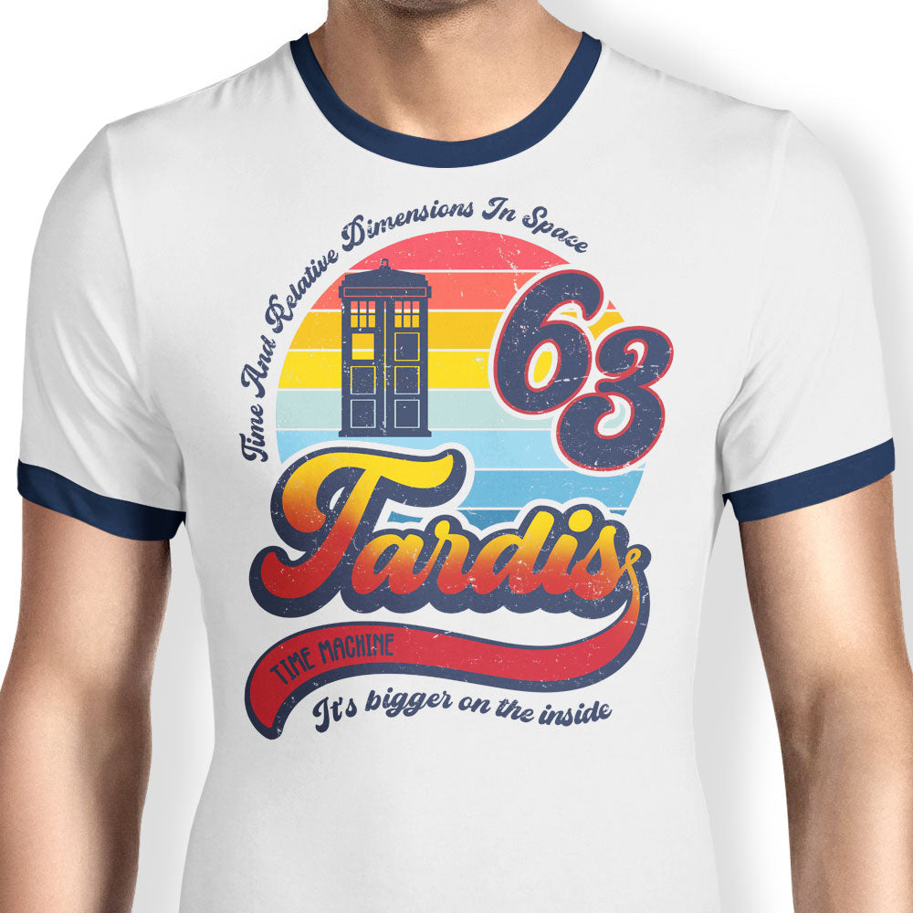 Vintage Time Machine Ringer - Adult & Kids T-Shirts, Sweatshirts & Hoodies apparel design preview 1