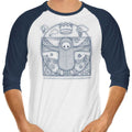 Virtruvian Guy 3/4 Sleeve Raglan - Adult & Kids T-Shirts, Sweatshirts & Hoodies apparel design preview 1