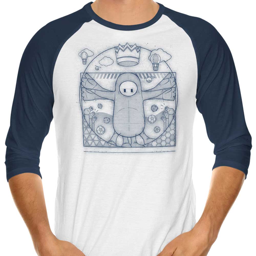 Virtruvian Guy 3/4 Sleeve Raglan - Adult & Kids T-Shirts, Sweatshirts & Hoodies apparel design preview 1