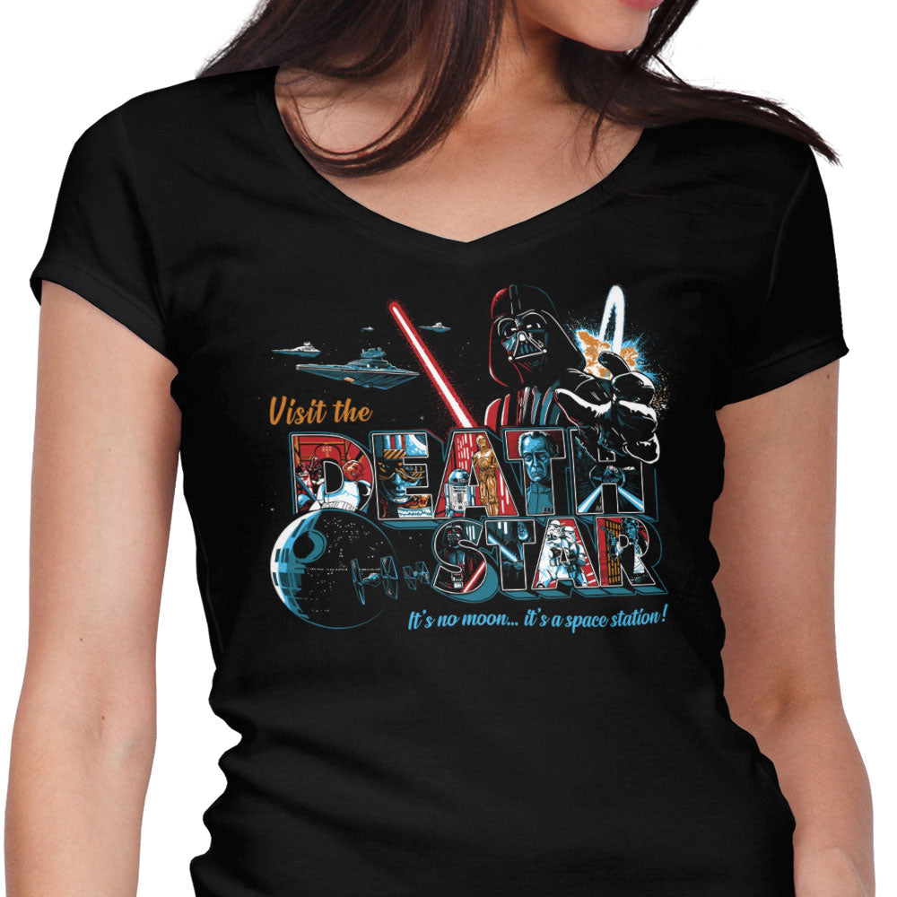 Visit a Space Station Women's V-Neck - Adult & Kids T-Shirts, Sweatshirts & Hoodies apparel design preview 1