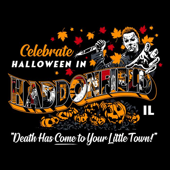 Visit Haddonfield Men's V-Neck - Adult & Kids T-Shirts, Sweatshirts & Hoodies apparel design preview 2