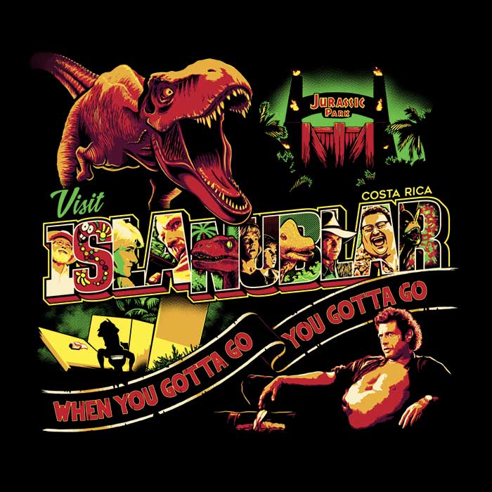 Visit Isla Nublar Men's V-Neck - Adult & Kids T-Shirts, Sweatshirts & Hoodies apparel design preview 2