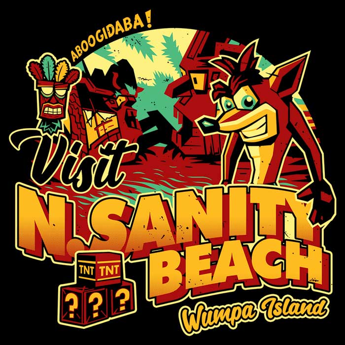 Visit N. Sanity Beach Coasters - Adult & Kids T-Shirts, Sweatshirts & Hoodies apparel design preview 1