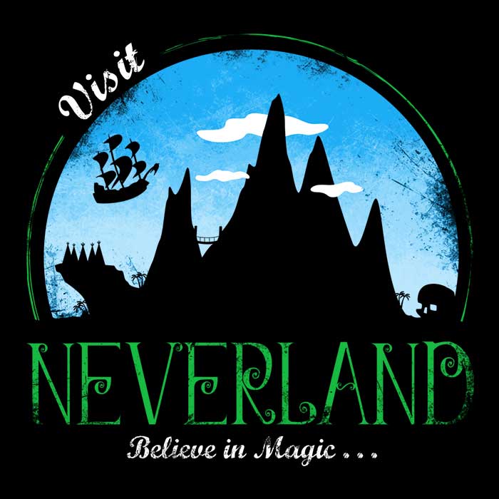 Visit Neverland Men's Apparel - Adult & Kids T-Shirts, Sweatshirts & Hoodies apparel design preview 2