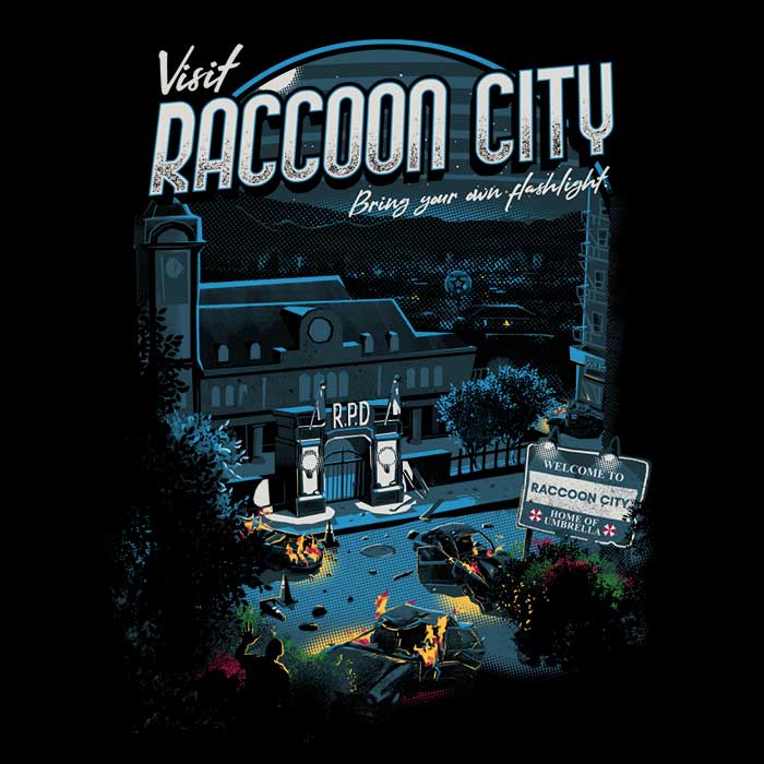 Visit Raccoon City Women's Apparel - Adult & Kids T-Shirts, Sweatshirts & Hoodies apparel design preview 2