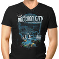 Visit Raccoon City Men's V-Neck - Adult & Kids T-Shirts, Sweatshirts & Hoodies apparel design preview 1
