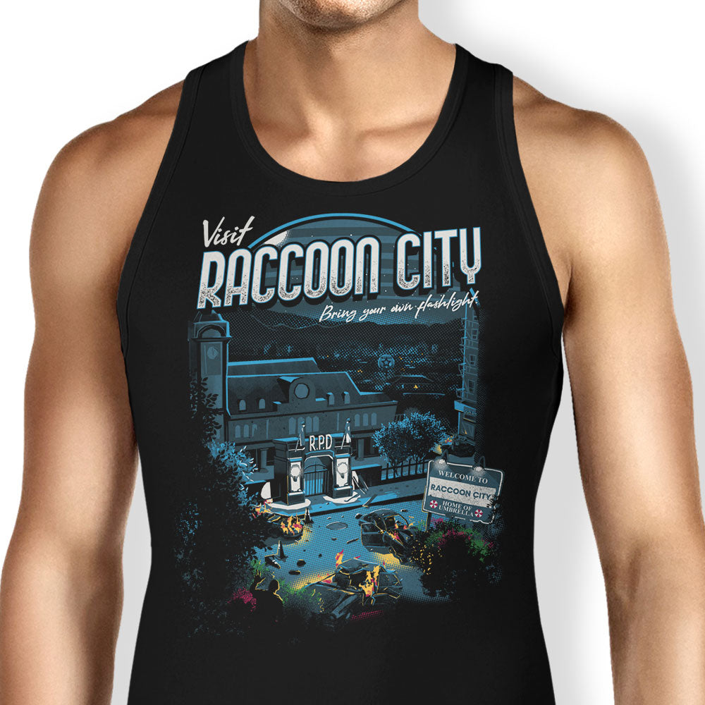 Visit Raccoon City Tank Top - Adult & Kids T-Shirts, Sweatshirts & Hoodies apparel design preview 1