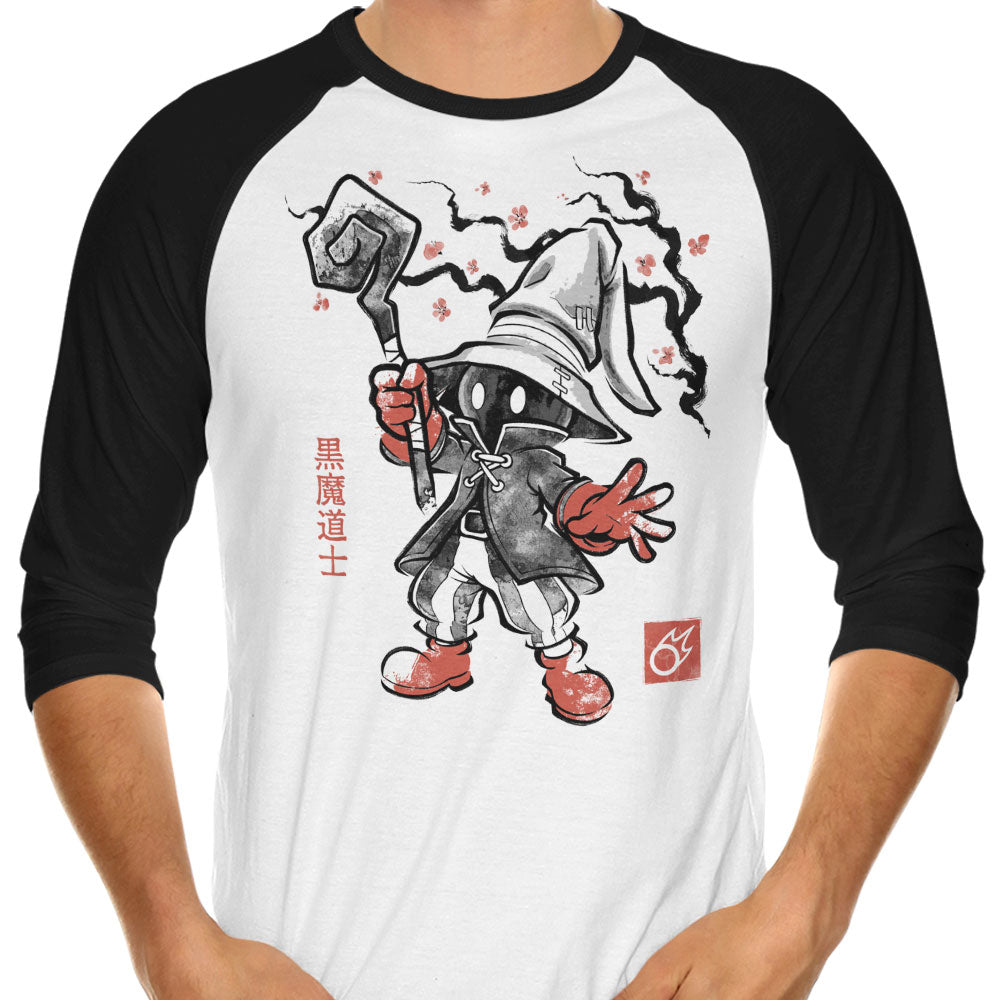 Void Caster Sumi-e 3/4 Sleeve Raglan - Adult & Kids T-Shirts, Sweatshirts & Hoodies apparel design preview 1