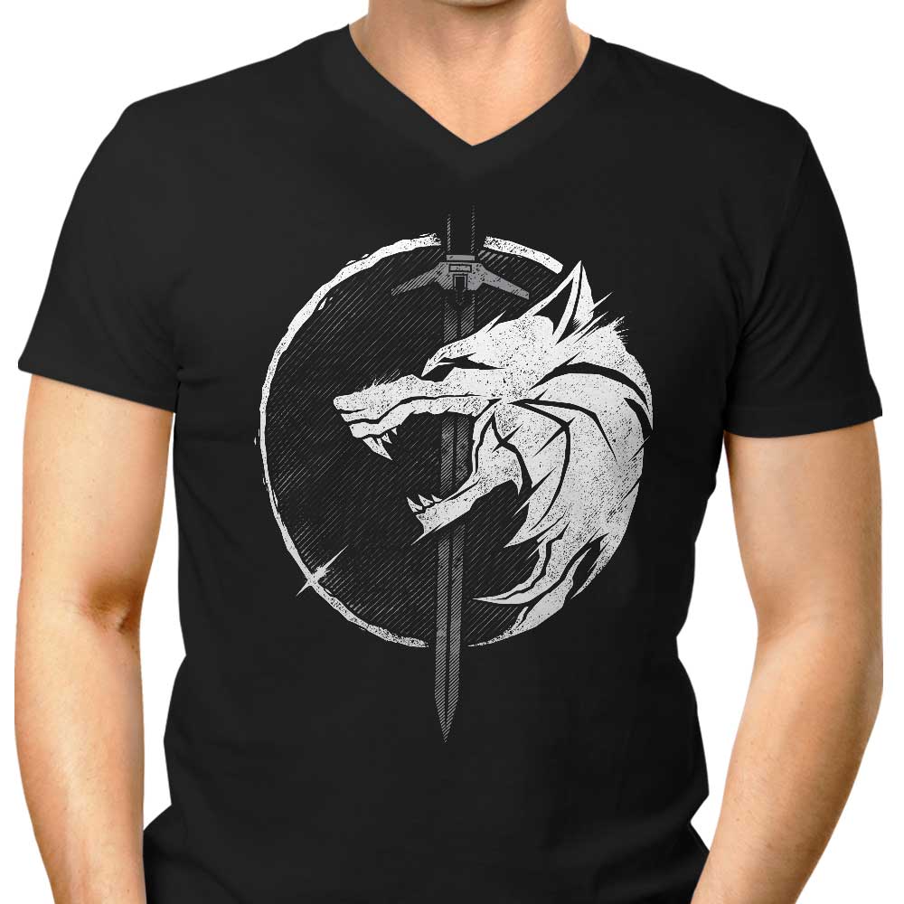 WH1T3 W0LF Men's V-Neck - Adult & Kids T-Shirts, Sweatshirts & Hoodies apparel design preview 1