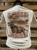 Backwoods Woods Waves Dog With Duck Blind - Adult & Kids T-Shirts, Sweatshirts & Hoodies apparel design preview 1