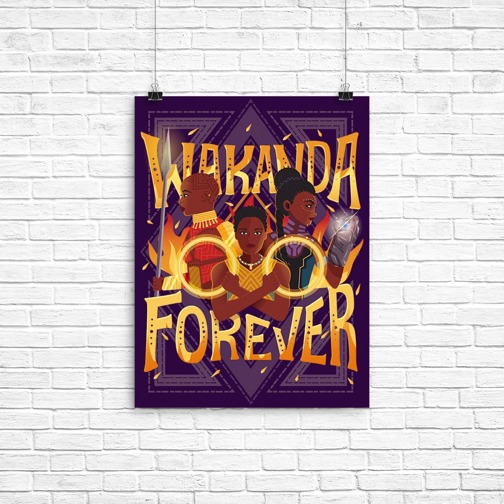 Wakanda Forever Poster - Adult & Kids T-Shirts, Sweatshirts & Hoodies apparel design preview 1
