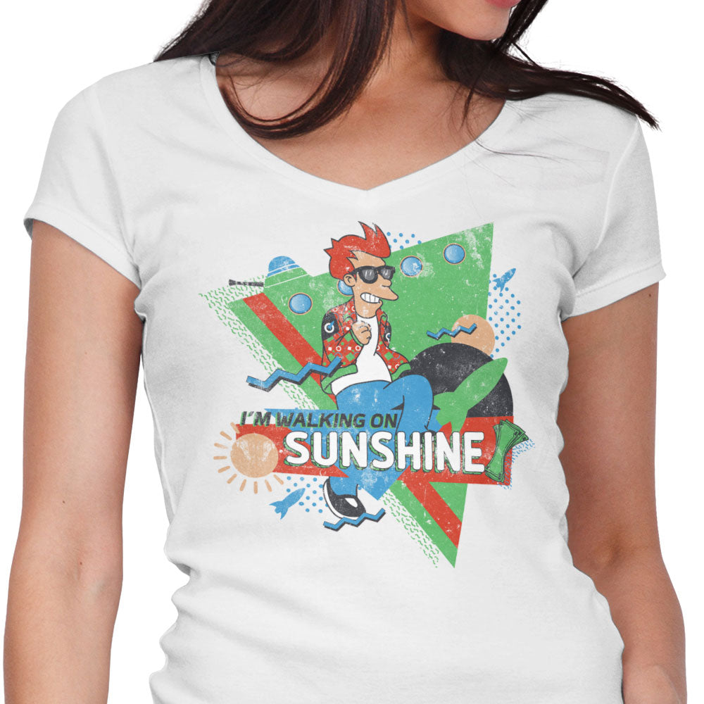 Walking on Sunshine Women's V-Neck - Adult & Kids T-Shirts, Sweatshirts & Hoodies apparel design preview 1