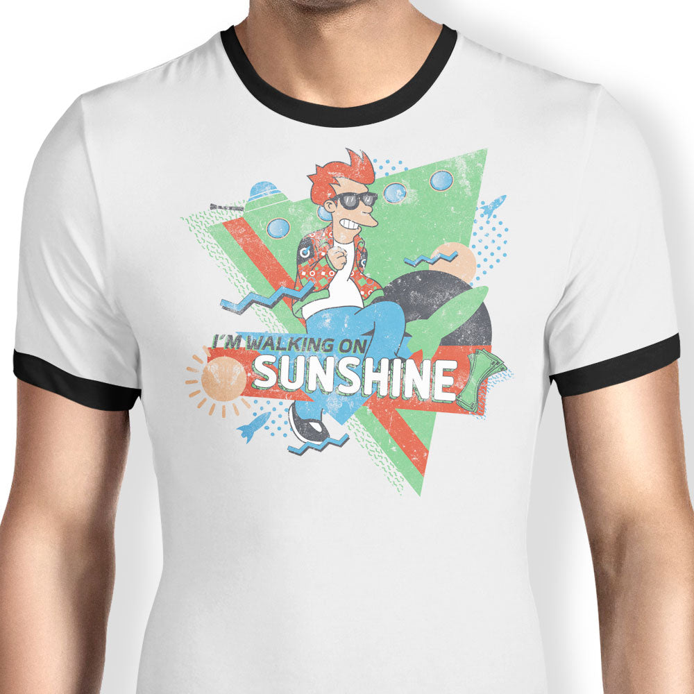 Walking on Sunshine Ringer - Adult & Kids T-Shirts, Sweatshirts & Hoodies apparel design preview 1