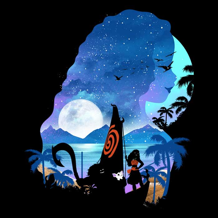 Wandering Princess Silhouette Men's Apparel - Adult & Kids T-Shirts, Sweatshirts & Hoodies apparel design preview 2