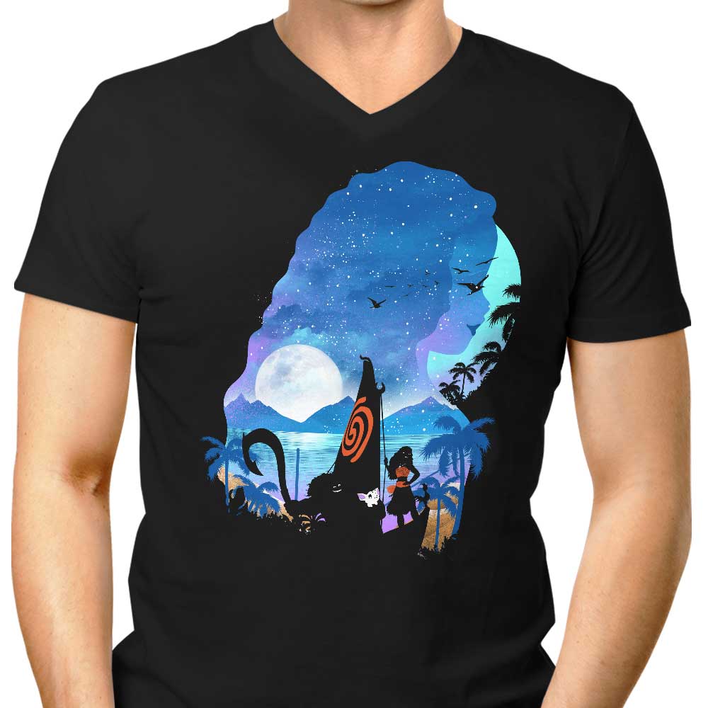 Wandering Princess Silhouette Men's V-Neck - Adult & Kids T-Shirts, Sweatshirts & Hoodies apparel design preview 1