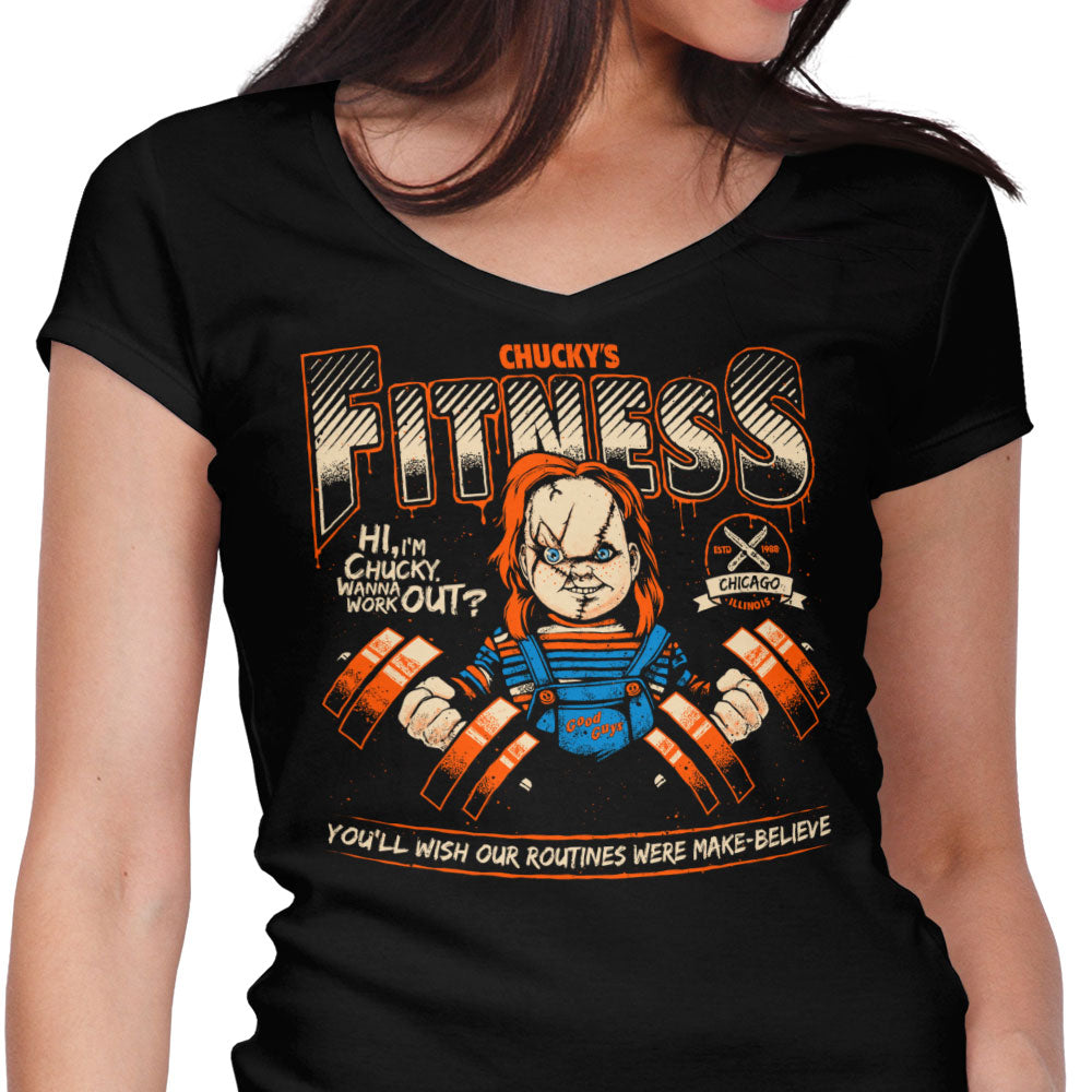 Wanna Work Out Women's V-Neck - Adult & Kids T-Shirts, Sweatshirts & Hoodies apparel design preview 1