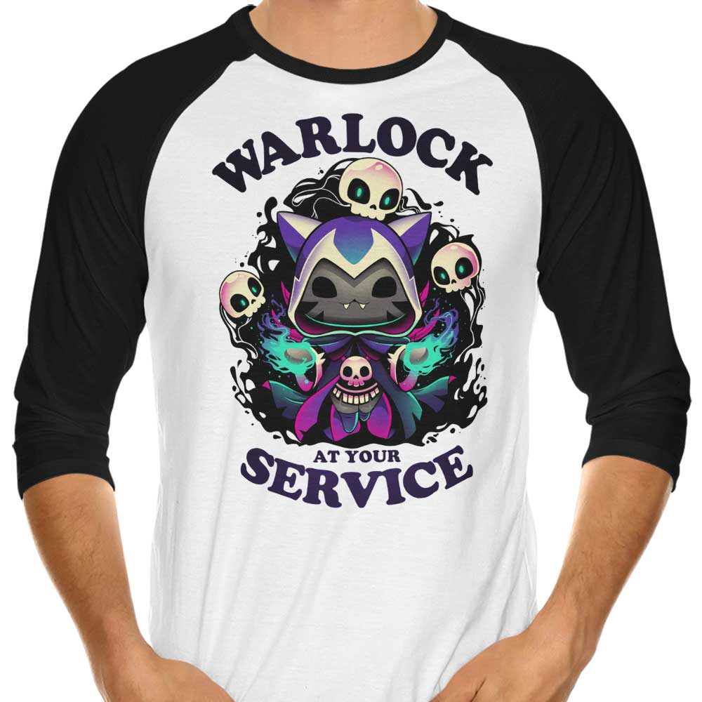 Warlock at Your Service 3/4 Sleeve Raglan - Adult & Kids T-Shirts, Sweatshirts & Hoodies apparel design preview 1