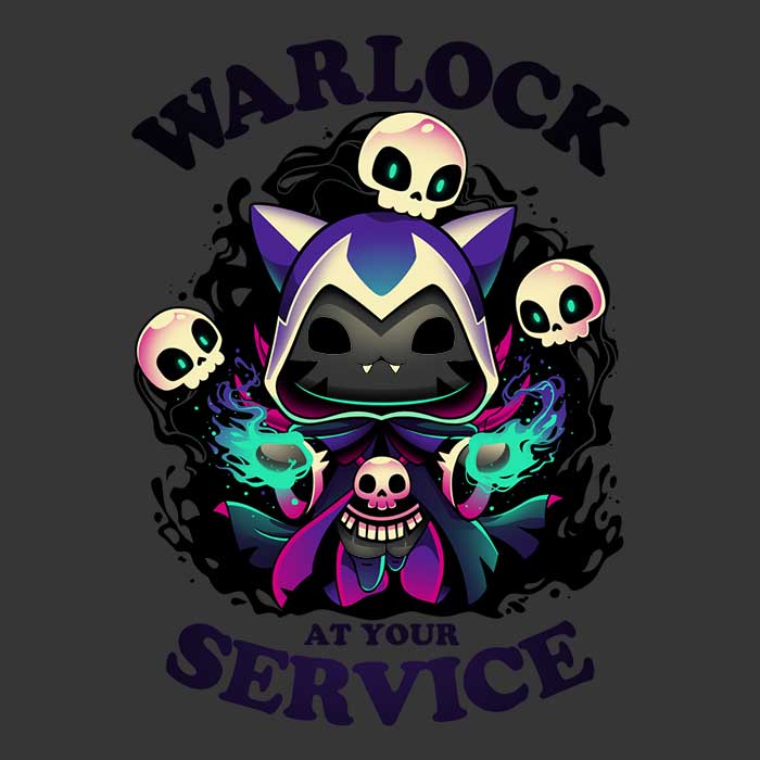 Warlock at Your Service - Adult & Kids T-Shirts, Sweatshirts & Hoodies apparel design preview 2