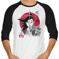 Warrior Princess Sumi-e 3/4 Sleeve Raglan - Adult & Kids T-Shirts, Sweatshirts & Hoodies apparel design preview 1