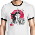 Warrior Princess Sumi-e Ringer - Adult & Kids T-Shirts, Sweatshirts & Hoodies apparel design preview 1